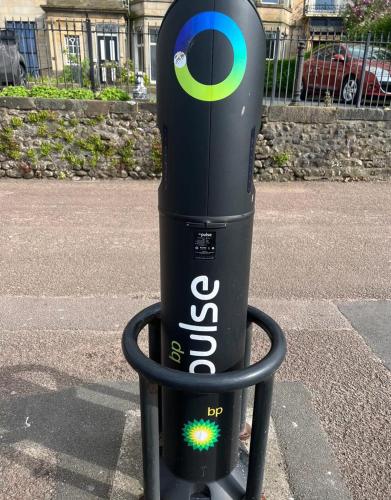 a parking meter on the side of a street at The Morecambe Hotel in Morecambe
