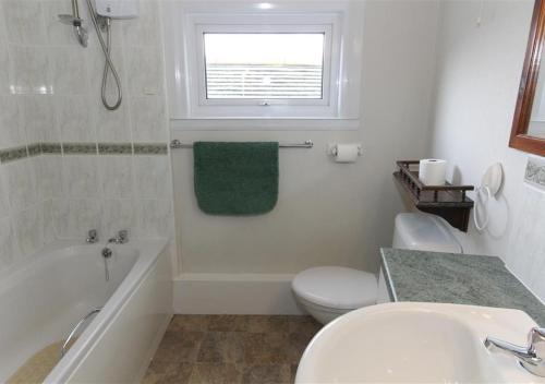 a bathroom with a toilet and a tub and a sink at 4 Wharf House The Wharf in St Ives