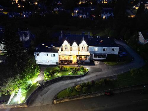 an aerial view of a house at night at The Acarsaid - Pitlochry in Pitlochry