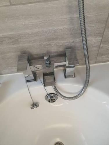 a cat sitting in the middle of a bath tub at Awave From It All - Escape the city life in Jaywick Sands