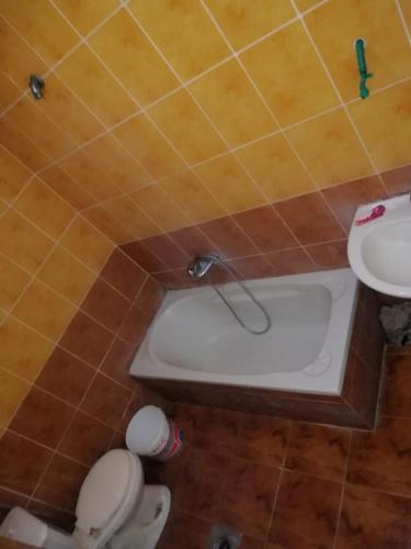 ein Bad mit einem WC und einem Waschbecken in der Unterkunft شقة مصيفية العجمى in Alexandria
