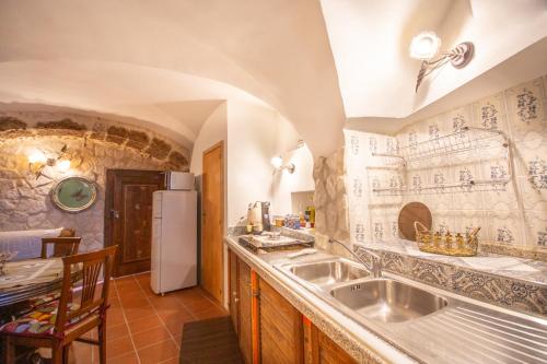 uma cozinha com um lavatório e um balcão em CASA Flag Tur em Castel del Monte