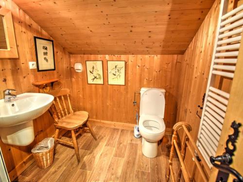 a bathroom with a toilet and a sink at Chalet de luxe avec cheminée, terrasse, garage à Morzine - FR-1-524-14 in Morzine