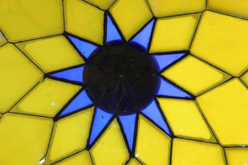 a close up of a blue glass ceiling at Villa Monti Lepini in Segni
