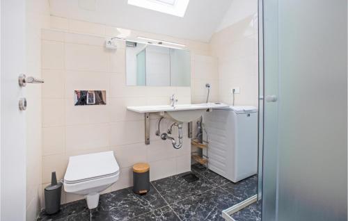 ein Bad mit einem WC, einem Waschbecken und einer Dusche in der Unterkunft 1 Bedroom Cozy Apartment In Col in Zoll