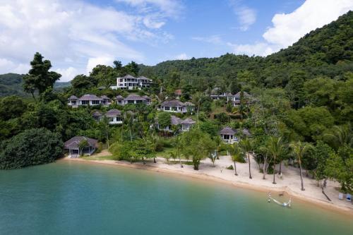 an aerial view of a resort on a beach at Paradise KohYao in Ko Yao Noi