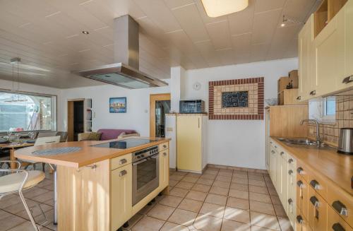 a kitchen with a sink and a stove top oven at Holiday home Nika in Linardići