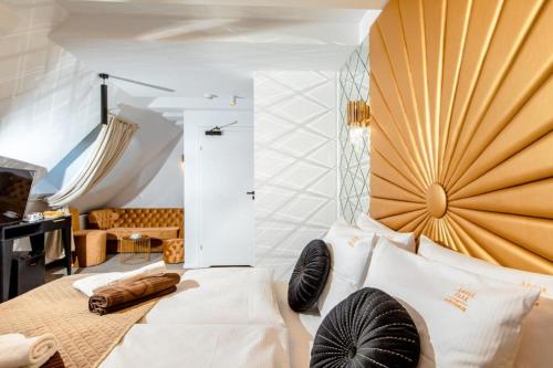 Ένα ή περισσότερα κρεβάτια σε δωμάτιο στο Amber Park Spa
