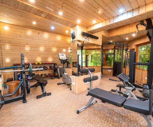 Fitness centrum a/nebo fitness zařízení v ubytování Hotel Mirage