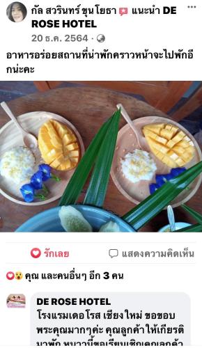 two pictures of two plates of food on a website at DE ROSE Hotel Chiang Mai in Chiang Mai