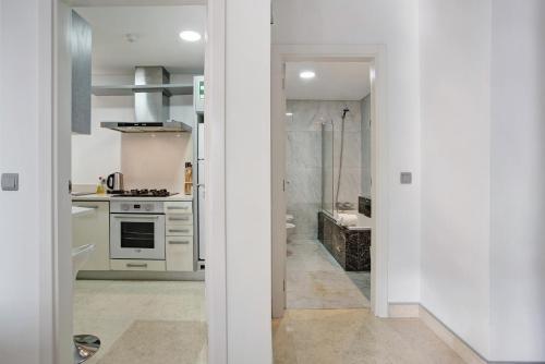 Η κουζίνα ή μικρή κουζίνα στο Apartamento Forum View Studio