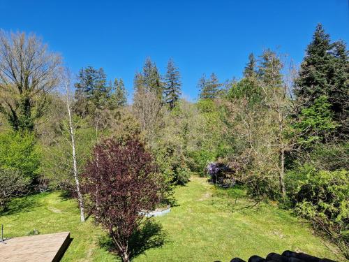 an aerial view of a yard with trees and grass at 4 Bedroom Villa with Private Pool within 5 minute walk into Quillan in Quillan