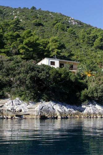 a house sitting on top of a hill next to the water at Guest House Matana in Sobra