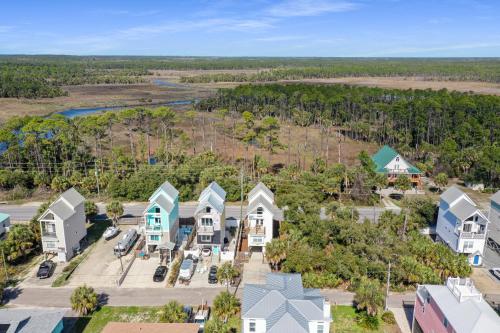 an aerial view of a residential neighborhood with houses at Eagle's Rest by Pristine Properties Vacation Rentals in Indian Pass