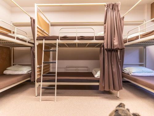a dorm room with bunk beds in it at Omotenashi Hostel Miyajima in Hatsukaichi