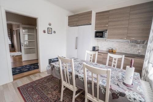 Η κουζίνα ή μικρή κουζίνα στο Iso ja viihtyisä asunto Pietarsaaressa
