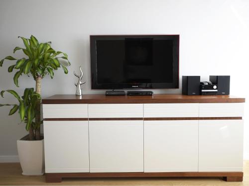 TV a/nebo společenská místnost v ubytování Przystanek Centrum