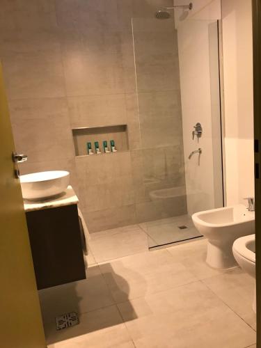 Koupelna v ubytování Estepa Hotel