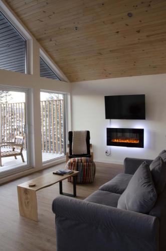 Ruang duduk di Unic lofts - Ligali - Massif Charlevoix, Mont-St-Anne