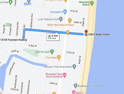 a map of the lost terrance centennial trail at Walk to the Beach at the Blue House! EV Cgr, Pets! in Ocean City