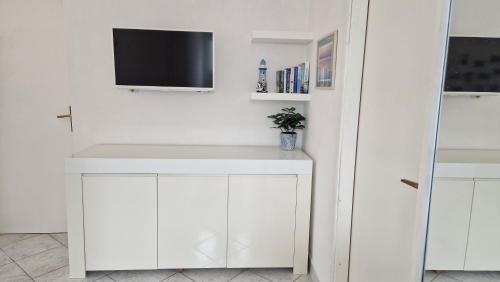 Μια τηλεόραση ή/και κέντρο ψυχαγωγίας στο Beach Apartment Mali Iž