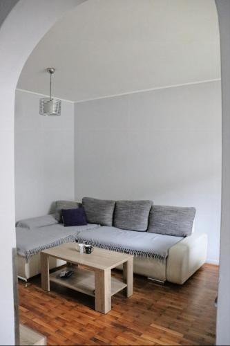 a living room with a couch and a coffee table at Red Kruz in Vračar (historical)