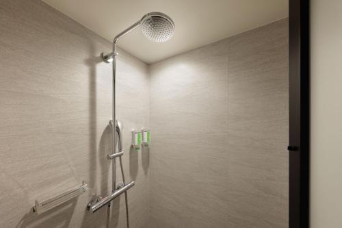 a shower with a shower head in a bathroom at Fairfield by Marriott Wakayama Kushimoto in Kushimoto