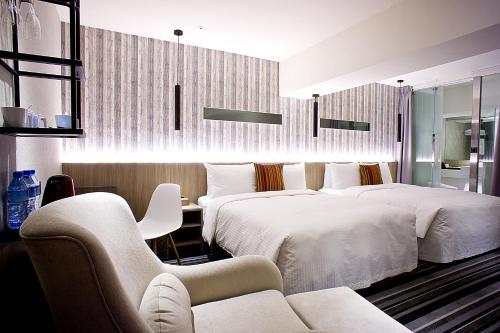 Postel nebo postele na pokoji v ubytování Via Hotel - Zhongxiao