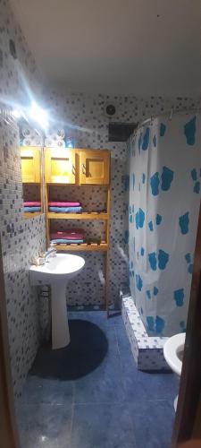 a bathroom with a sink and a toilet at Alojamiento walter in Ezeiza