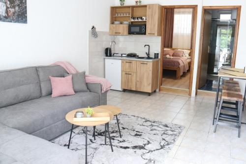 a living room with a couch and a table at Apartman Eva in Jajce