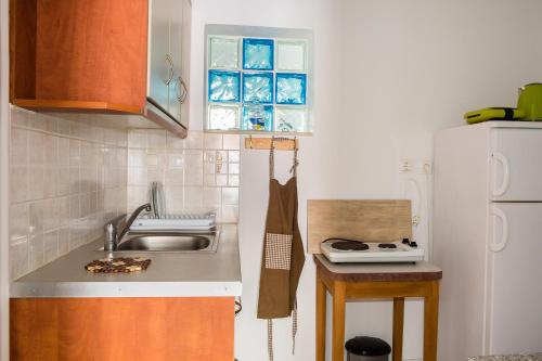 Η κουζίνα ή μικρή κουζίνα στο Chalki Apartments - Naxos