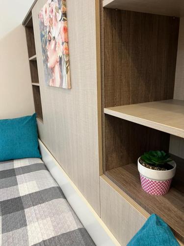 a room with a bed and a plant on a shelf at Siena Fox In in Siena