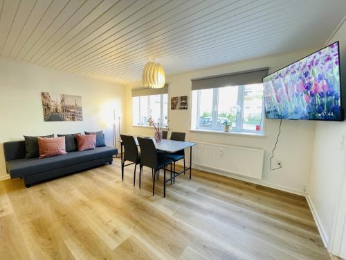 TV a/nebo společenská místnost v ubytování aday - Charming apartment in the pedestrian street of Frederikshavn