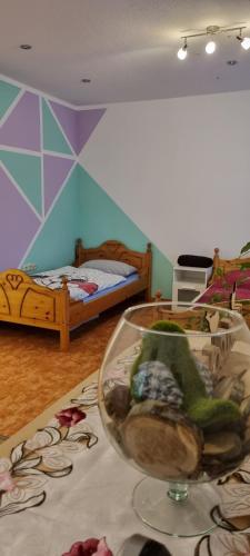 Postel nebo postele na pokoji v ubytování Ferienwohnung Vido - Nordhalben