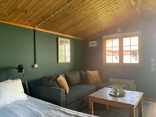 Posezení v ubytování The Green Cabin