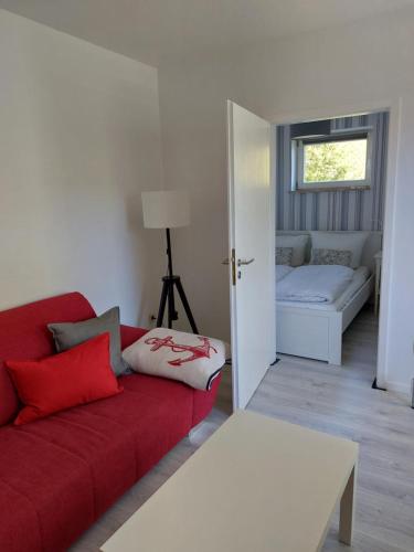 Postel nebo postele na pokoji v ubytování Ferienwohnung Eichhörnchen