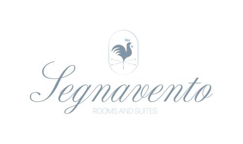 un logo pour un restaurant avec un oiseau sur fond blanc dans l'établissement Segnavento -Rooms and Suites-, à Manta