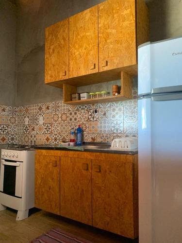Dapur atau dapur kecil di Flats Macapá Meu Amor