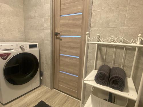 pralnia z pralką i pralką w obiekcie DAK apartament w mieście Windawa