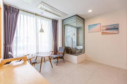 Χώρος καθιστικού στο Lunamar Pension