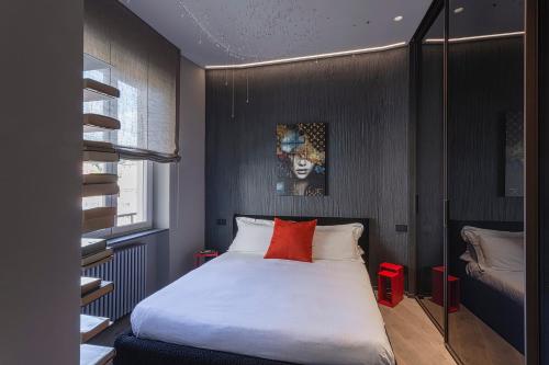 Säng eller sängar i ett rum på Luxury Sea View - Genoa