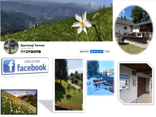 a screenshot of a facebook page with a picture of a house at Apartment Tarman in Jesenice