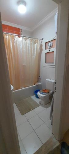 uma casa de banho com um WC e um chuveiro em Dimora Village em Alexandria