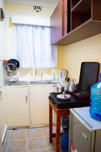 a small kitchen with a sink and a window at One Bedroom House in Langata in Nairobi