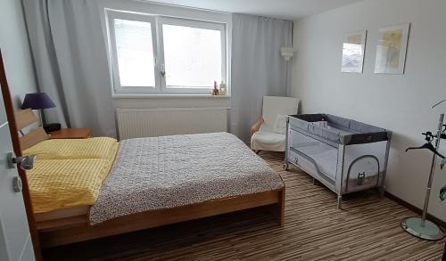 Postel nebo postele na pokoji v ubytování Apartmán s výhľadom na Bojnický zámok