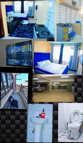a collage of different pictures of a room at Sweet homes in Nairobi