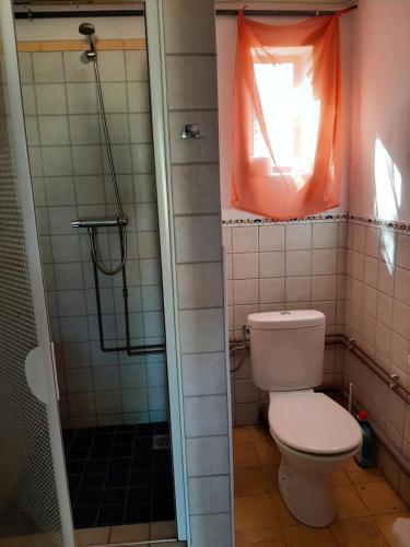 baño pequeño con aseo y ventana en Appartement Sierra Nevada Spanje, en Alquife