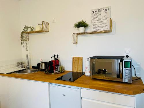 Dapur atau dapur kecil di Le studio d'Angèle : Angie