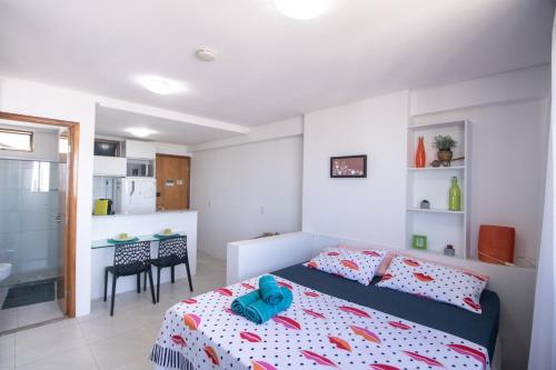 Postel nebo postele na pokoji v ubytování Flat lado Shopping -Vista p Mar