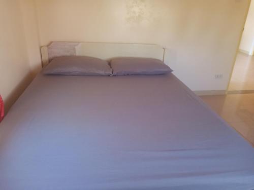 een bed met twee kussens in een kamer bij Room in Lobo Triple N Home stay 1st N in Lobo